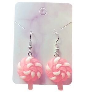 Pink & White Lollipop Earrings